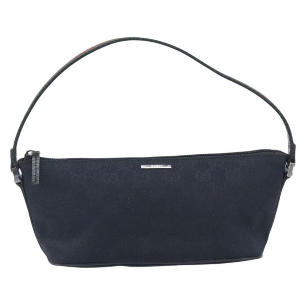 Gucci Zipped Pochette Gg Canvas Black Canvas Shoulder Bag Bag